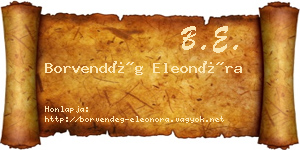 Borvendég Eleonóra névjegykártya